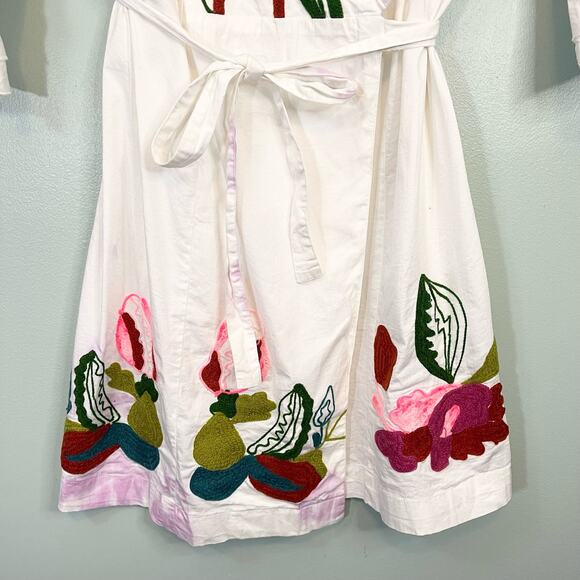 Almatrichi Womens Colorful Embroidery Floral Surplice Wrap-Around Dress Size 10 - Picture 15 of 16